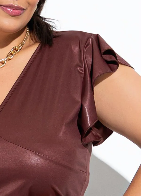 Marguerite - Blusa Marrom em Cirrê