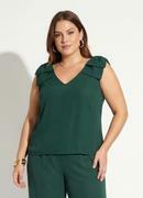 Blusa Marrom em Crepe Plano com La�o