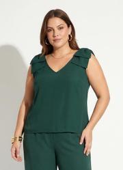 Blusa Marrom em Crepe Plano com La�o