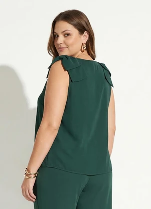 Marguerite - Blusa Marrom em Crepe Plano com Laço - MARGUERITE