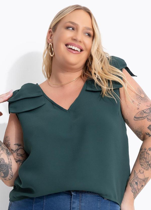 Blusa Marrom em Crepe Plano com La�o