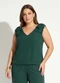 Marguerite - Blusa Marrom em Crepe Plano com Laço - variação:  