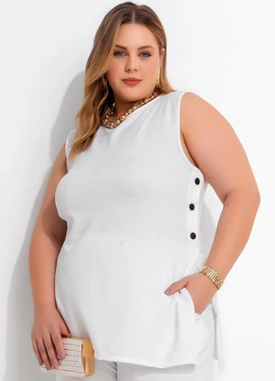 Marguerite - Blusa Off White em Malha Anarruga - MARGUERITE