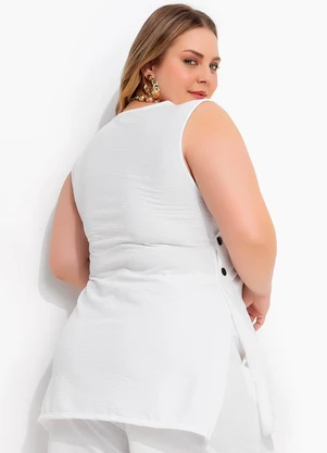 Marguerite - Blusa Off White em Malha Anarruga - MARGUERITE