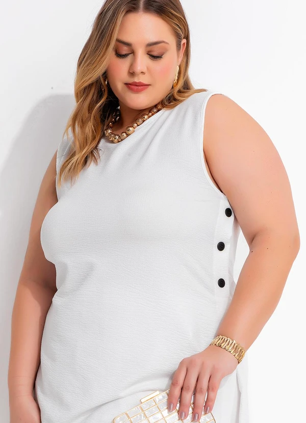 Marguerite - Blusa Off White em Malha Anarruga 7