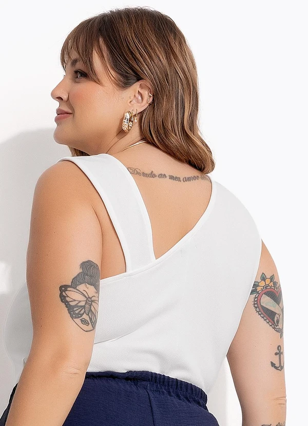 Marguerite - Blusa Off White em Malha Crepe 6