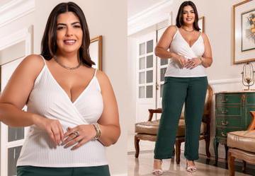 Blusa Off White em Malha Texturizada