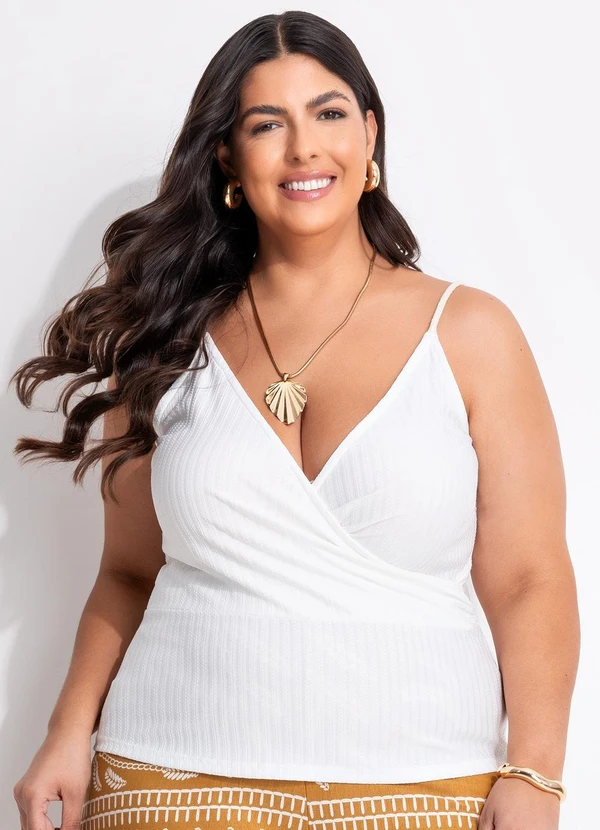 Marguerite - Blusa Off White em Malha Texturizada 6