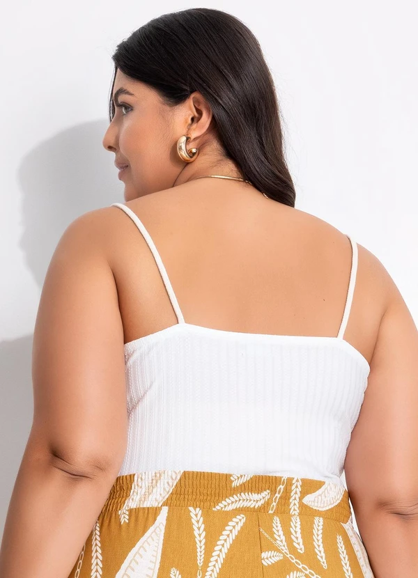 Marguerite - Blusa Off White em Malha Texturizada 7