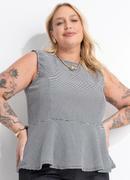 Blusa Pied de Poule em Malha Texturizada
