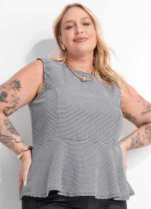 Marguerite - Blusa Pied de Poule em Malha Texturizada - MARGUERITE