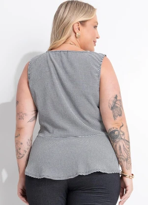 Marguerite - Blusa Pied de Poule em Malha Texturizada - MARGUERITE