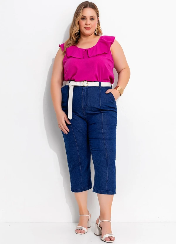 Marguerite - Blusa Pink em Crepe Plano 3