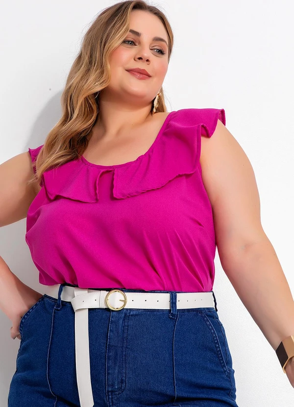 Marguerite - Blusa Pink em Crepe Plano 6