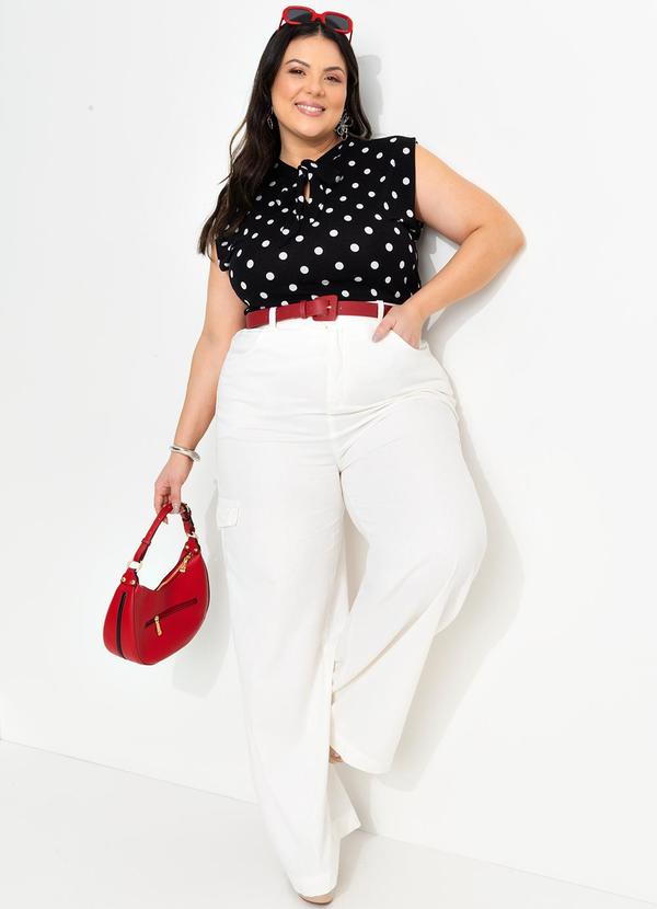 Marguerite - Blusa Poá Preto em Malha de Viscose 4