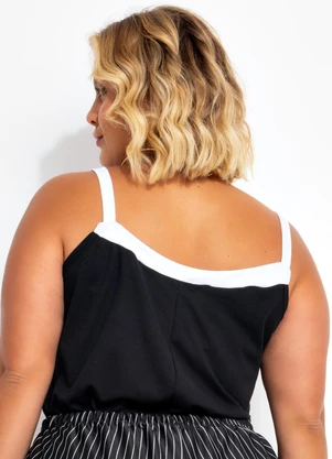 Marguerite - Blusa Preta com Contrastes - MARGUERITE