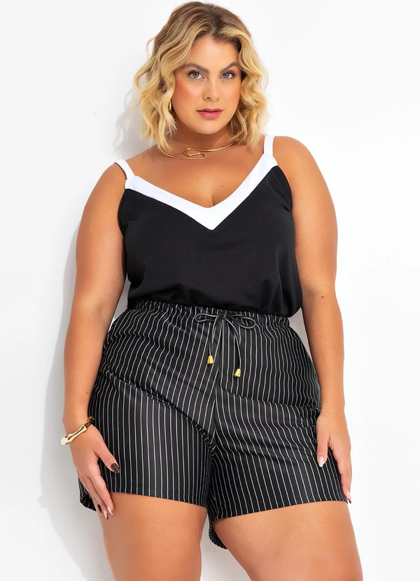 Marguerite - Blusa Preta com Contrastes 5