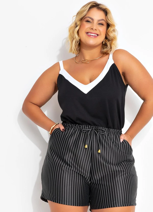 Marguerite - Blusa Preta com Contrastes 6