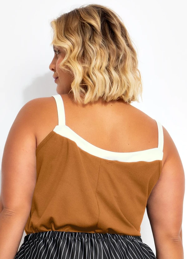 Marguerite - Blusa Caramelo com Contrastes 2