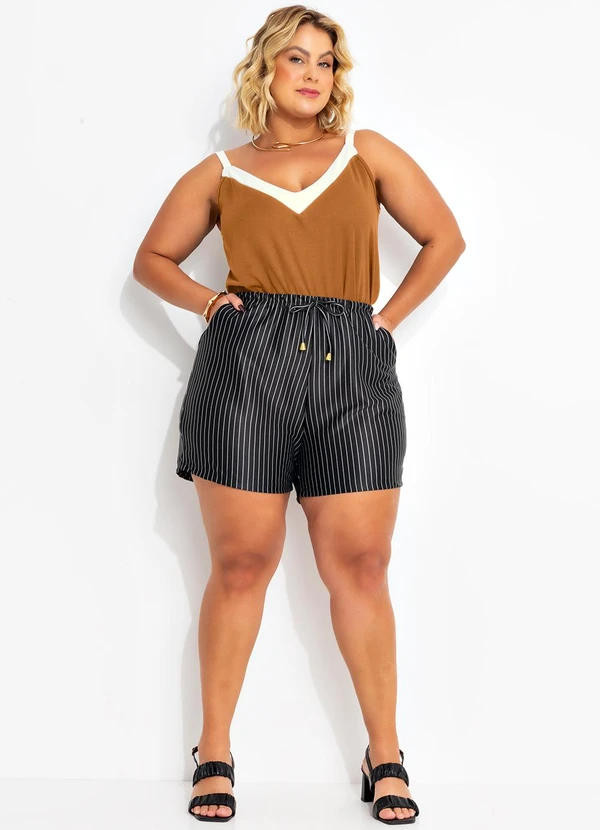 Marguerite - Blusa Caramelo com Contrastes