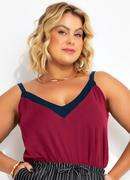 Blusa Preta com Contrastes