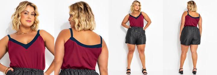 Blusa Bord com Contrastes