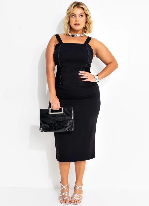 Marguerite - Blusa Preta em Bengaline 3