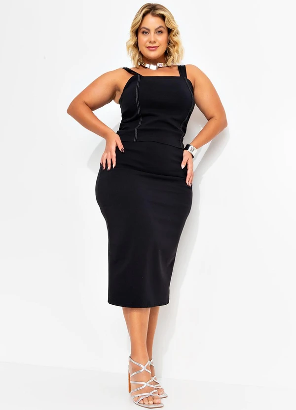 Marguerite - Blusa Preta em Bengaline 6