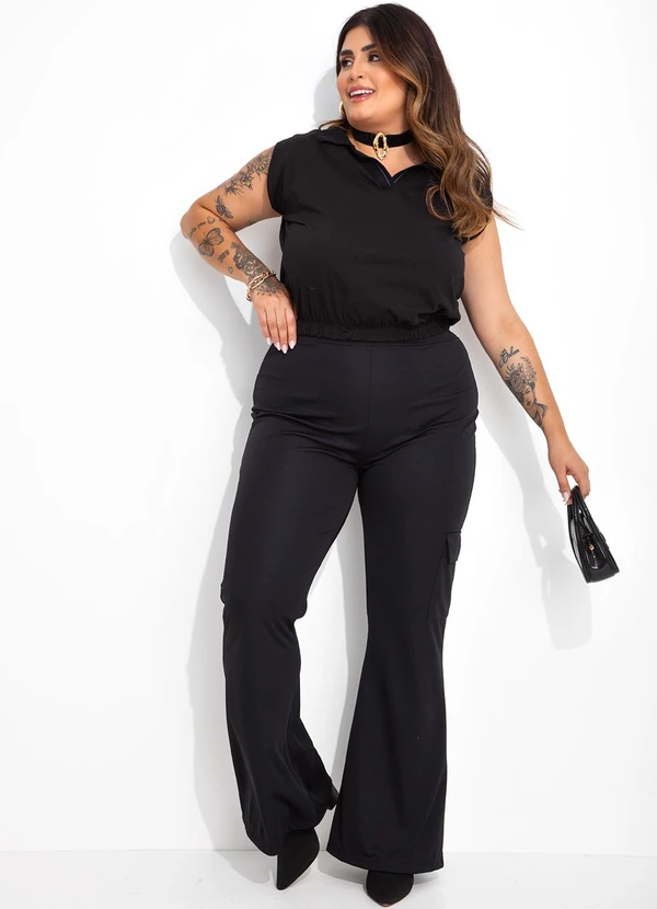 Marguerite - Blusa Preta em Malha de Algodão 6