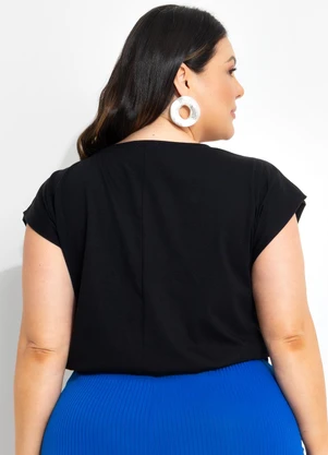 Marguerite - Blusa Preta Muscle Tee em Malha de Algodão - MARGUERITE