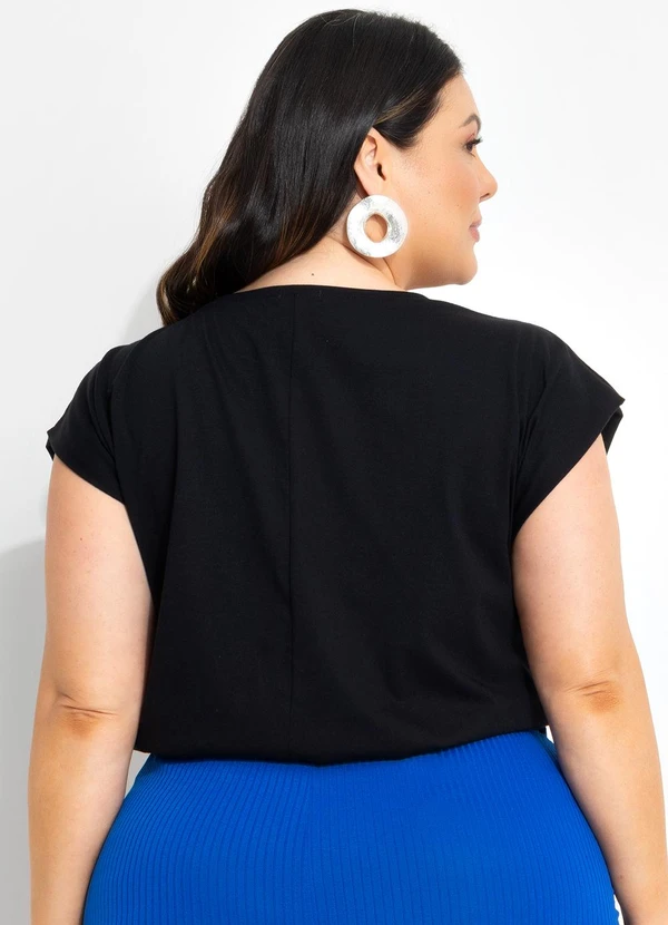 Marguerite - Blusa Preta Muscle Tee em Malha de Algodão 6