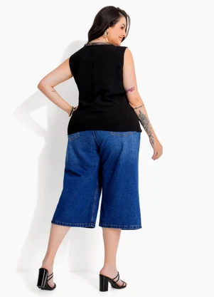 Marguerite - Blusa Preta Transpassada em Tecido Plano Texturizado - MARGUERITE