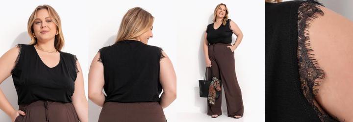 Blusa Preto em Malha de Viscose