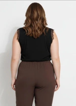 Marguerite - Blusa Preto em Malha de Viscose - MARGUERITE