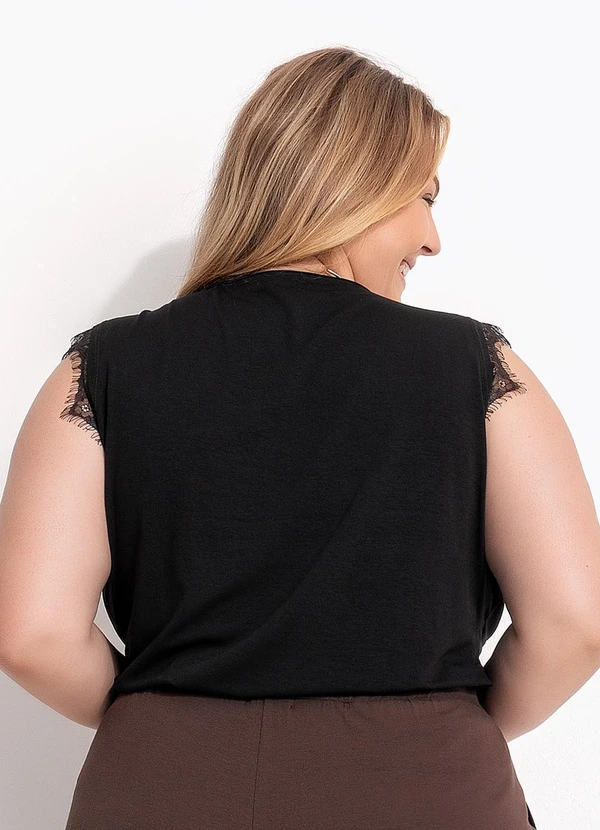 Marguerite - Blusa Preto em Malha de Viscose 3