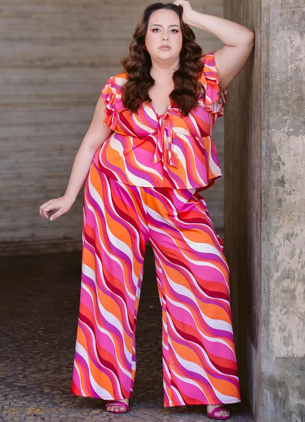 Marguerite - Blusa Psicodélica Rosa em Poliflex 3