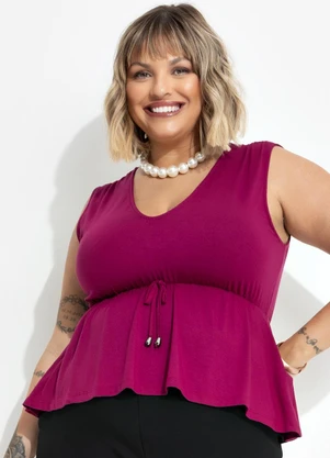 Marguerite - Blusa Púrpura em Malha de Viscose - MARGUERITE