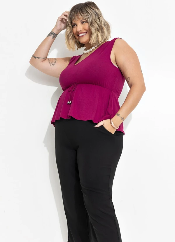 Marguerite - Blusa Púrpura em Malha de Viscose 2