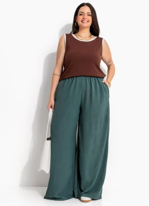 Marguerite - Blusa Regata Marrom em Malha de Viscose - MARGUERITE