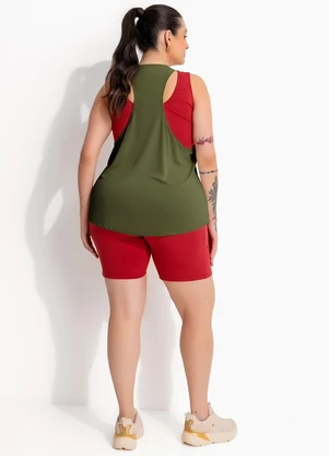 Marguerite - Blusa Regata Nadador Vemelho Bordô em Malha Dry Fit - MARGUERITE