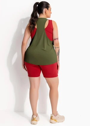 Marguerite - Blusa Regata Nadador Vemelho Bordô em Malha Dry Fit - MARGUERITE