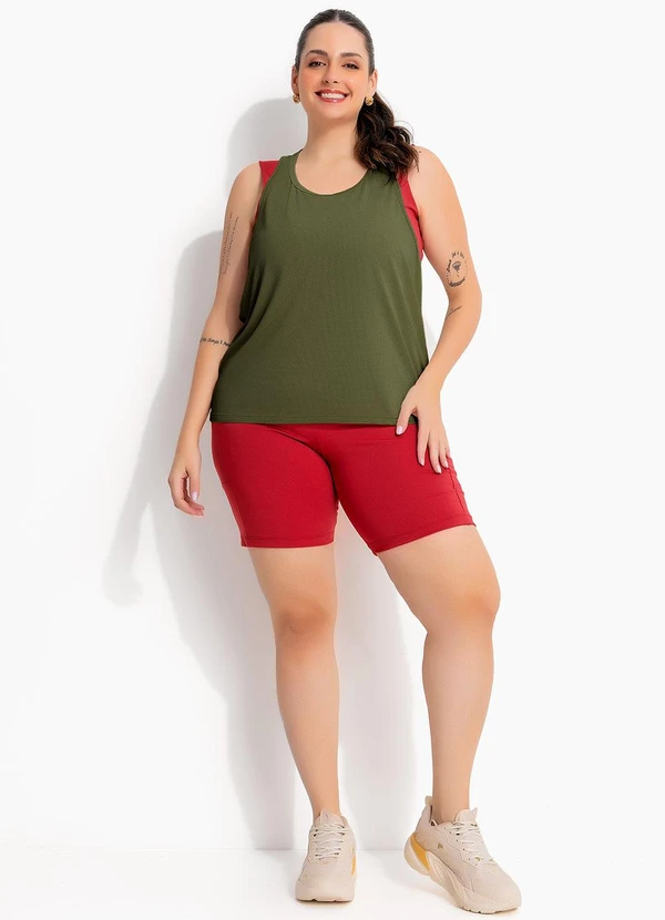Marguerite - Blusa Regata Nadador Vemelho Bordô em Malha Dry Fit