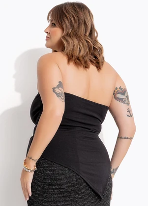 Marguerite - Blusa Top sem Alça  Preto em Cotton - MARGUERITE