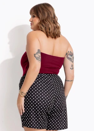 Marguerite - Blusa Top sem Alça  Preto em Cotton - MARGUERITE