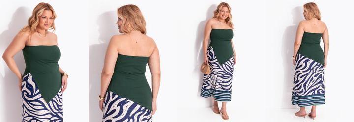 Blusa Top sem Al�a Verde em Cotton