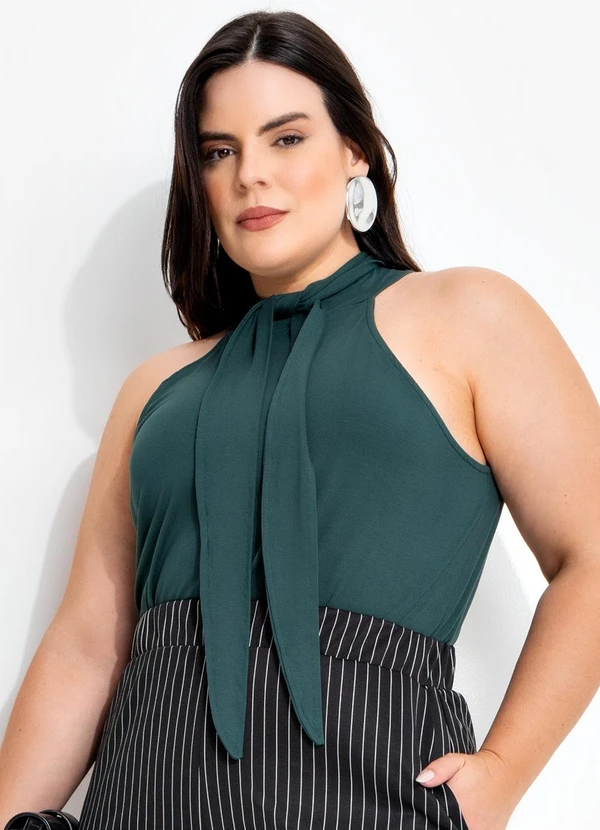 Marguerite - Blusa Verde em Malha de Viscose