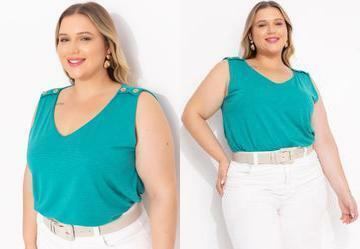 Blusa Verde em Malha Flam