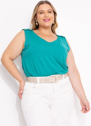 Marguerite - Blusa Verde em Malha Flamê - MARGUERITE