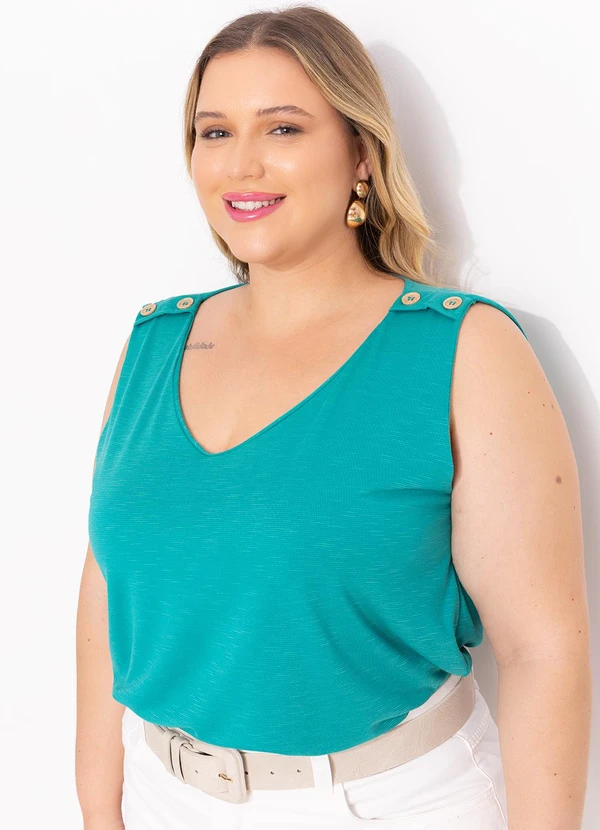 Marguerite - Blusa Verde em Malha Flamê
