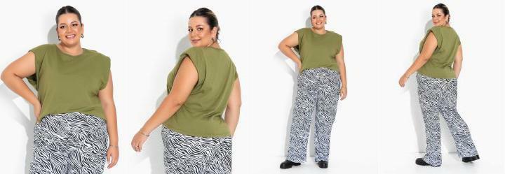 Blusa Verde Militar Muscle Tee Plus Size